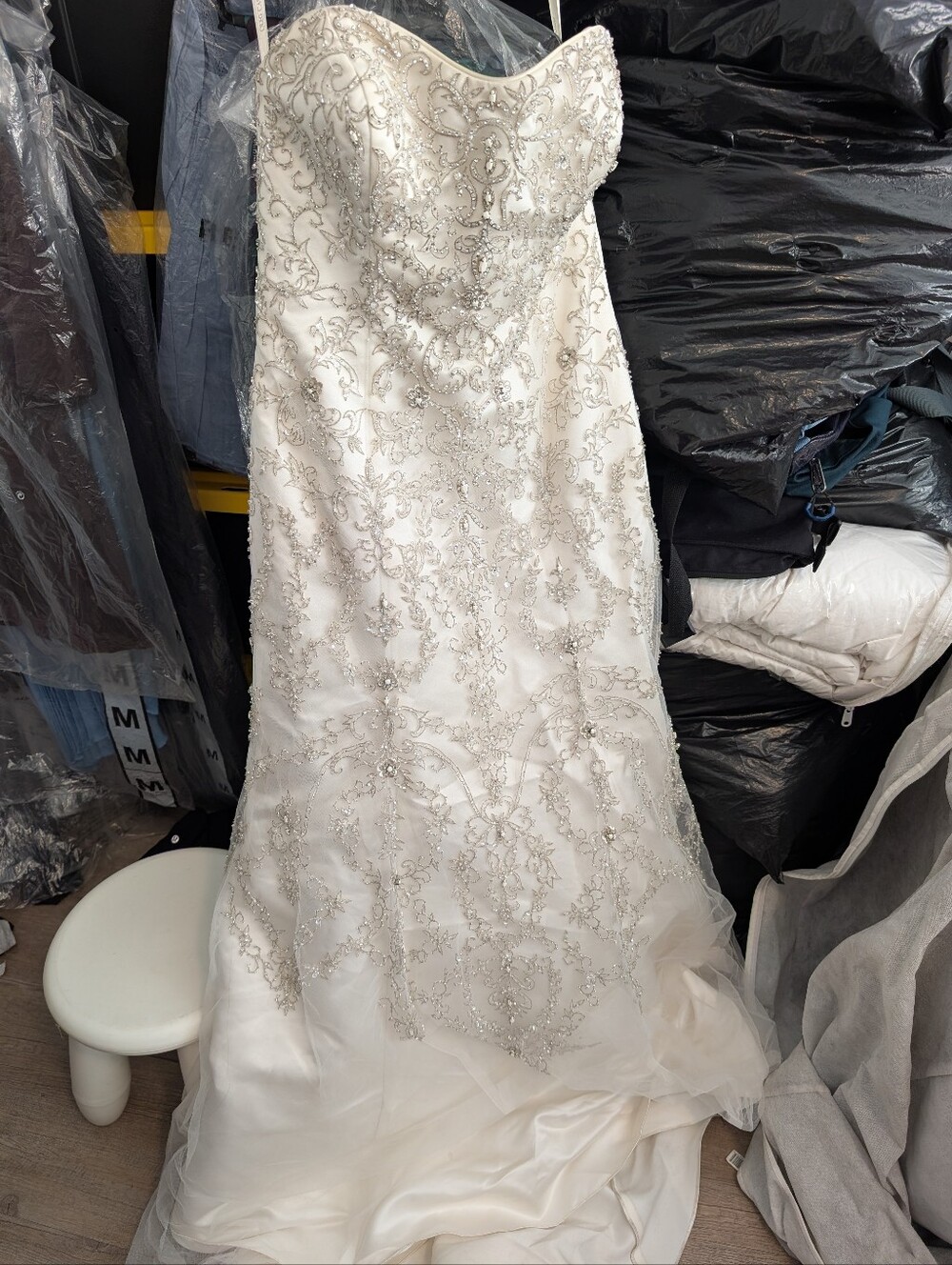 Oleg Cassini Strapless Beaded Wedding Gown- 12
